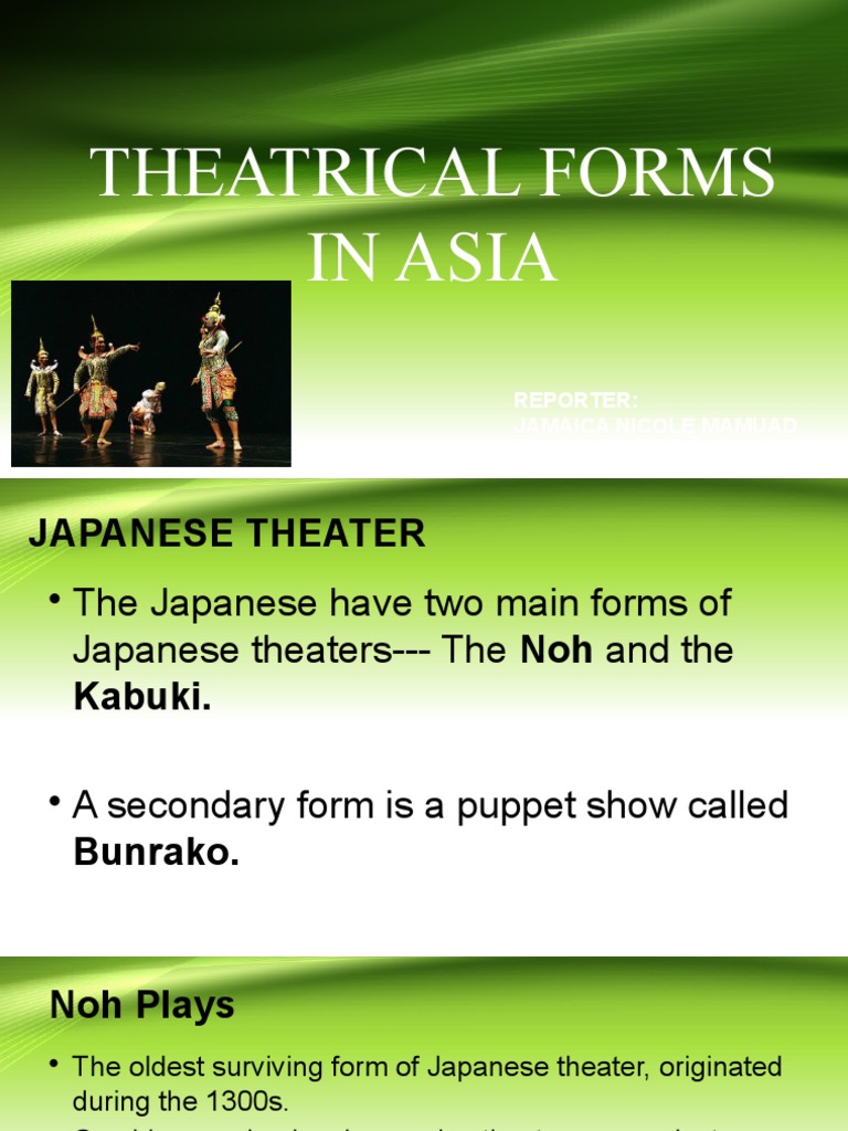 THEATRICAL FORMS IN ASIA PDF Theatre Performing Arts