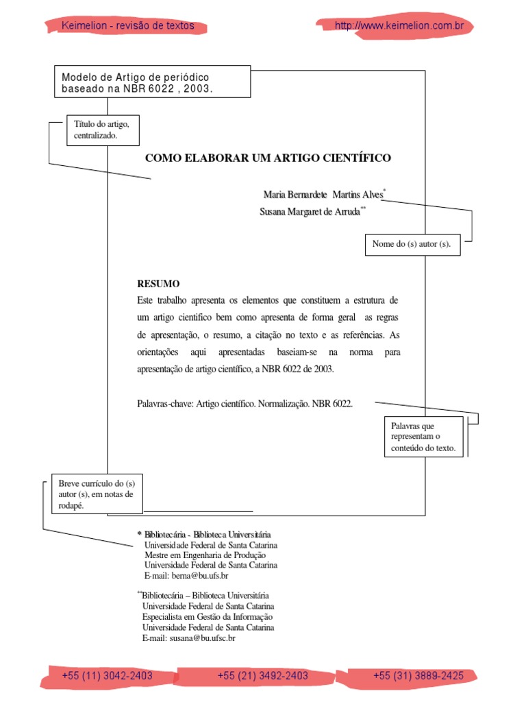 Como Elaborar Um Artigo Cientifico | PDF | Citação | Abstract (resumo)