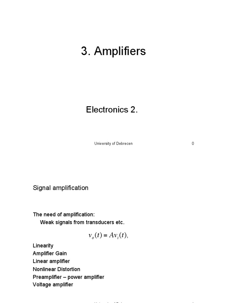 3 Amplifiers PDF Amplifier Computer Science