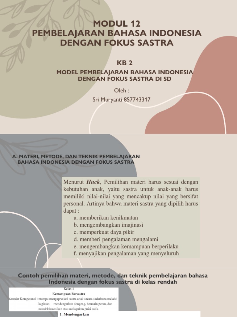 MODUL 12 Pendidikan Bahasa Indonesia Di SD | PDF