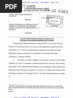 PACIFIC EMPLOYERS INSURANCE COMPANY v. GLOBAL REINSURANCE CORPORATION OF AMERICA et al Petition to Confirm Arbitration