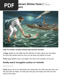 Prayers To Attract Divine Favour and Destiny Helpers - Evangelist Joshua