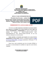 PS 2022-1 - 24 CAMPI - Comunicado Nº 01 de 22 de Out de 2021