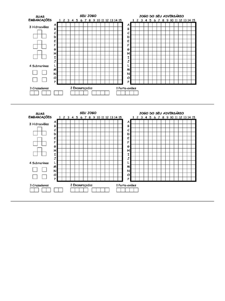 Ficha - Batalha Naval | PDF