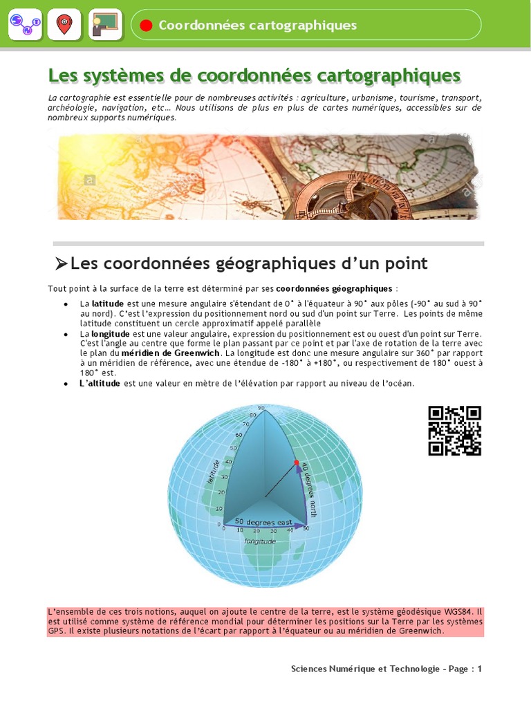 Les Coordonnées Géographiques | PDF | Longitude | Notation (mathématiques)