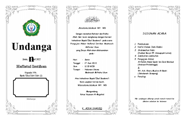 Undangan Pengajian | PDF