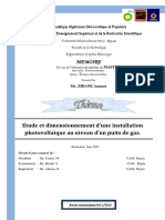 Etude Et Dimensionnement D'une Installation Photovoltaïque Au Niveau D'un Puits de Gaz.