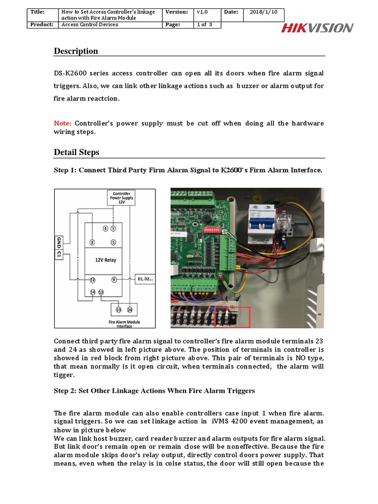 How To Set Access Controllers Linkage Action With Fire Alarm Module PDF