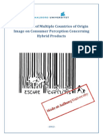 The Impact of Multiple Countries of Origin Image On Consumer Perception Concerning Hybrid Products