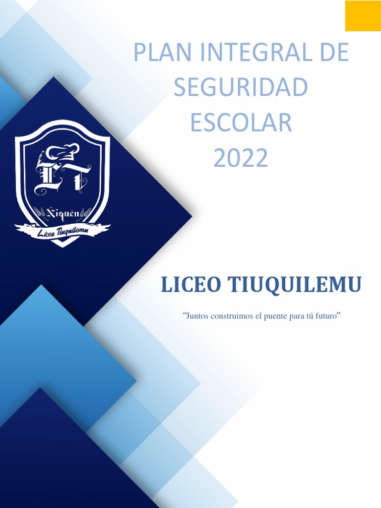 Plan de Seguridad Escolar Liceo Tiuquilemu 2022 | PDF | Simulación