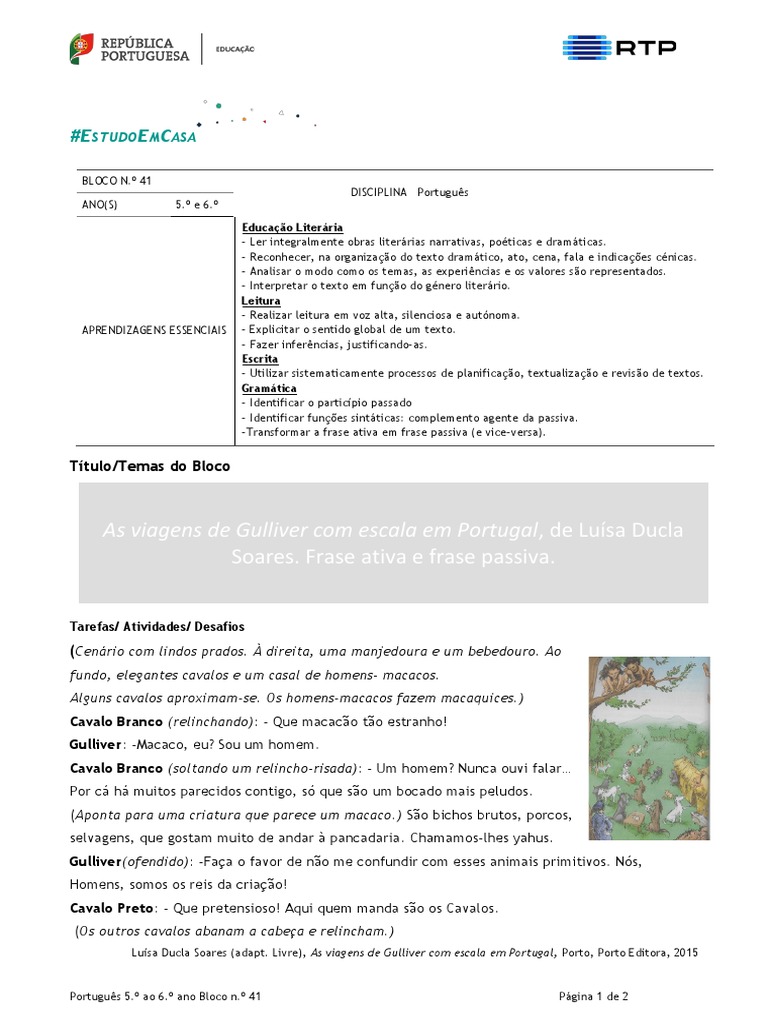 Gulliver em Portugal: Análise e Atividades | PDF | Portugal