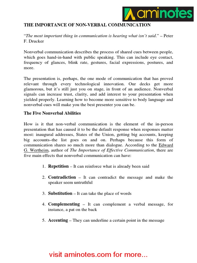 Nonverbal Communication in Presentations | PDF | Nonverbal ...