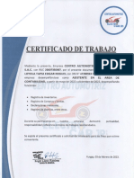 Certificado de Trabajo