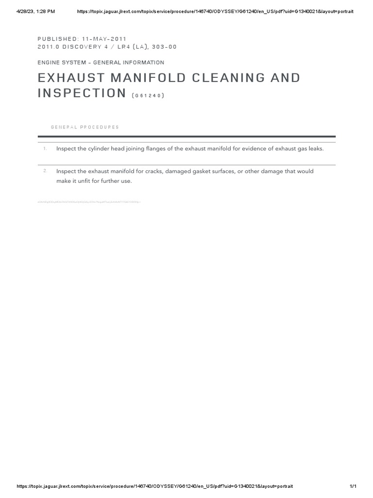 30300 Exhaust Manifold Cleaning &Inspection PDF