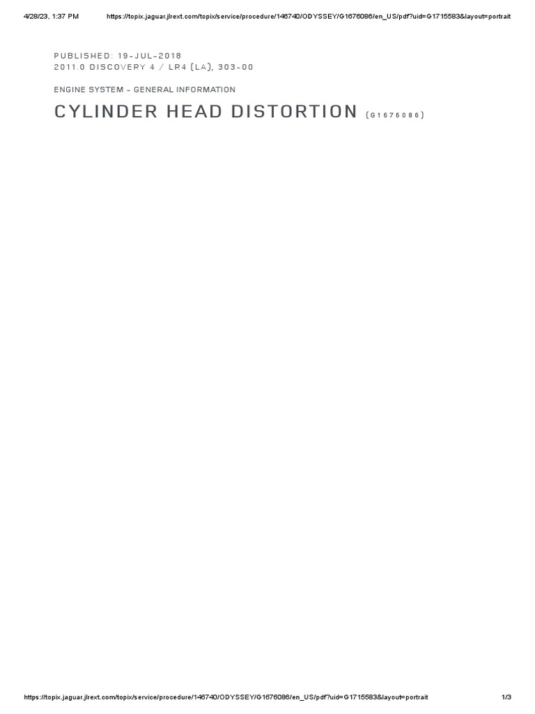 30300 CYLINDER HEAD DISTORTION PDF Mechanical Engineering