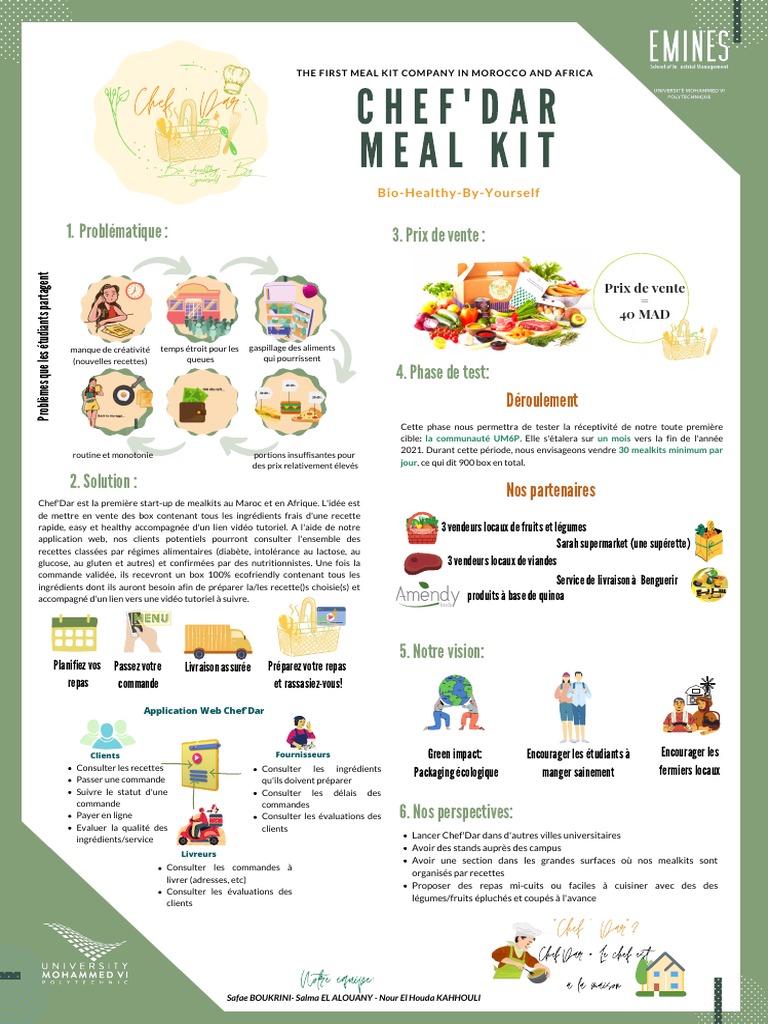 Chef'Dar : Mealkits Sains au Maroc | PDF | Nourritures | Nutrition