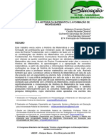 Reflexões Sobre A História Da Matemática E A Formação de Professores