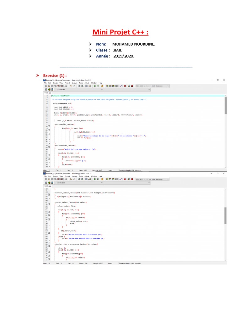 Mini Projet C++ de Mohamed Nourdine | PDF | Affaires | Ordinateurs