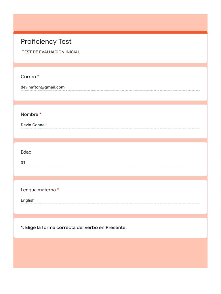 Proficiency Test PDF