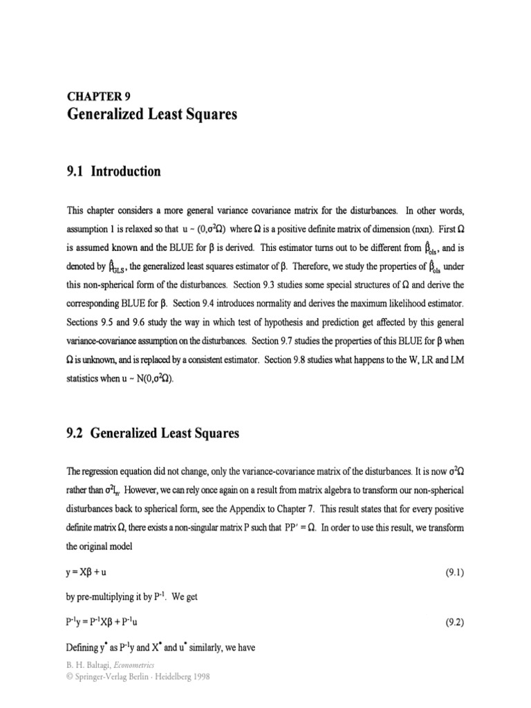 Generalized least squares pals pdf ordinary least squares algebra