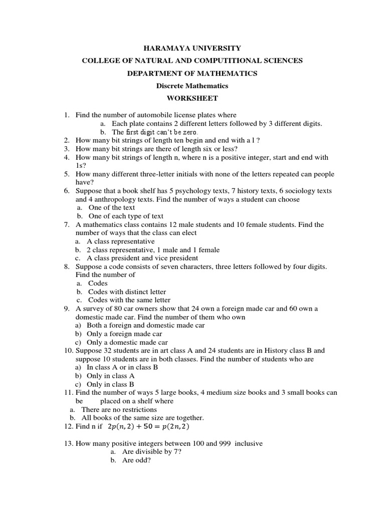 Discrete Math College Course