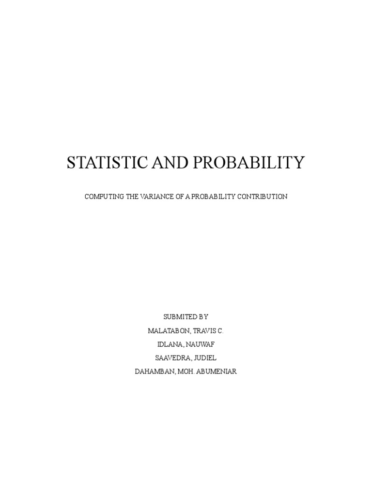 Statistic and Probability | PDF