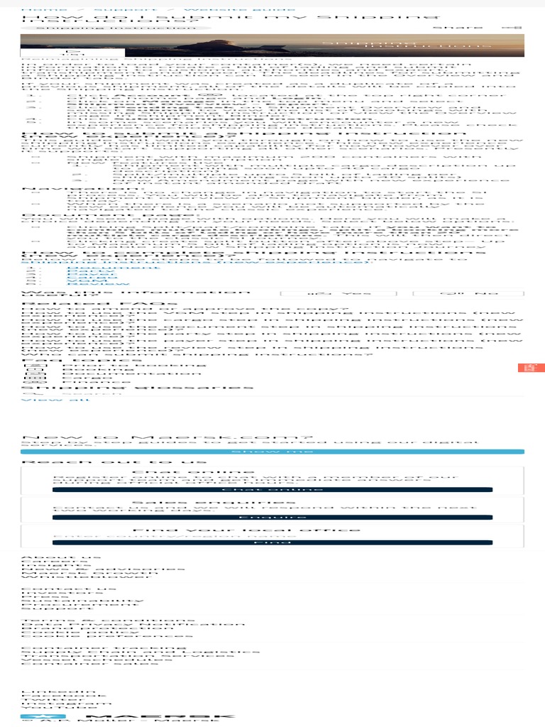 How do I submit my shipping instructions Support Maersk PDF
