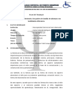 Plan de Trabajo para Capacitacion A Padres Con Niños (As) Con Habilidades Diferentes