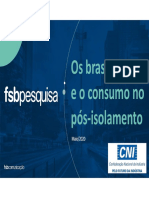 Pesquisa Os Brasileiros e o Consumo No Posisolamento