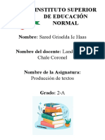 Instituto Superior de Educación Normal: Nombre: Sared Griselda Ic Haas Nombre Del Docente: Landy Isabel