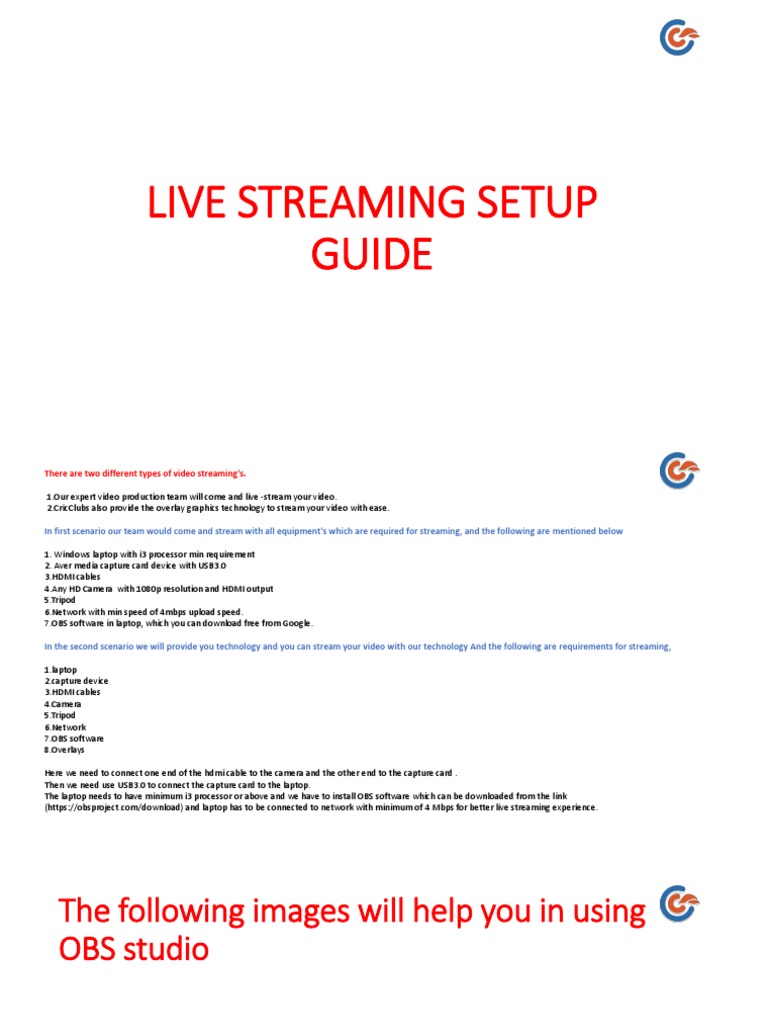Live Streaming Setup Document - 2 | PDF | Video | Hdmi