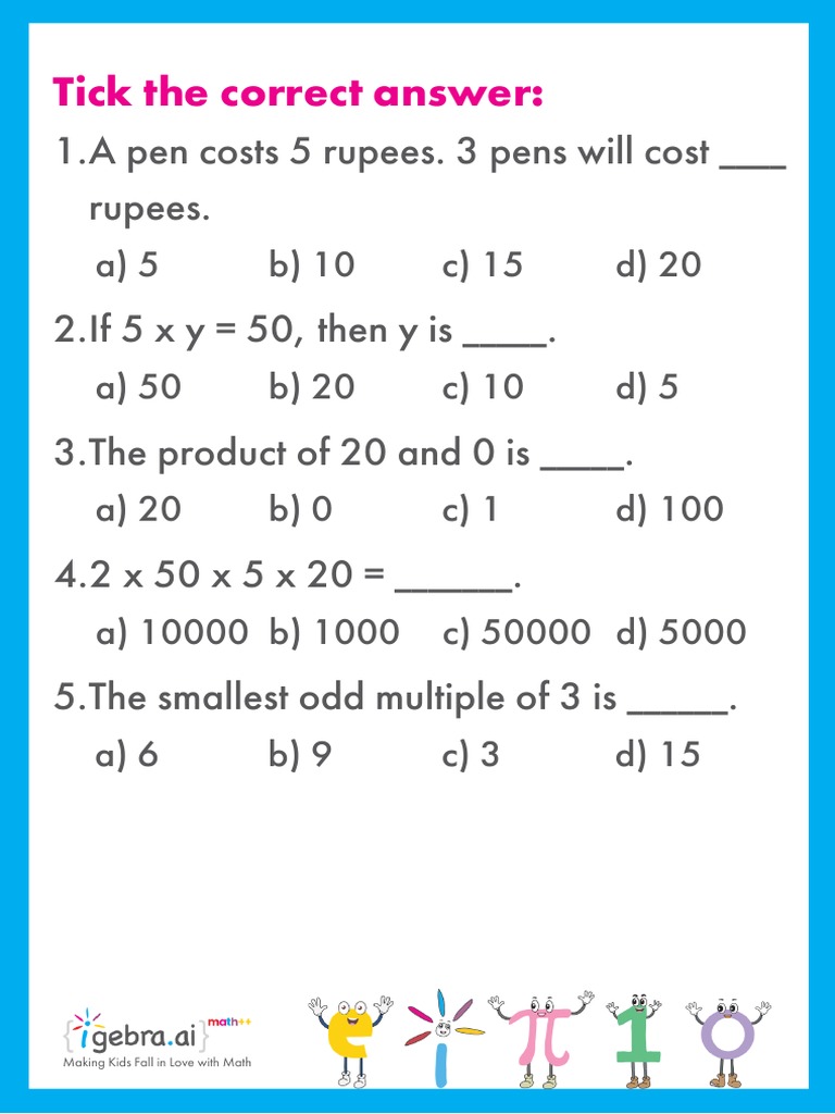 Maths Class 4 Holiday Homework | Download Free PDF | Mathematics
