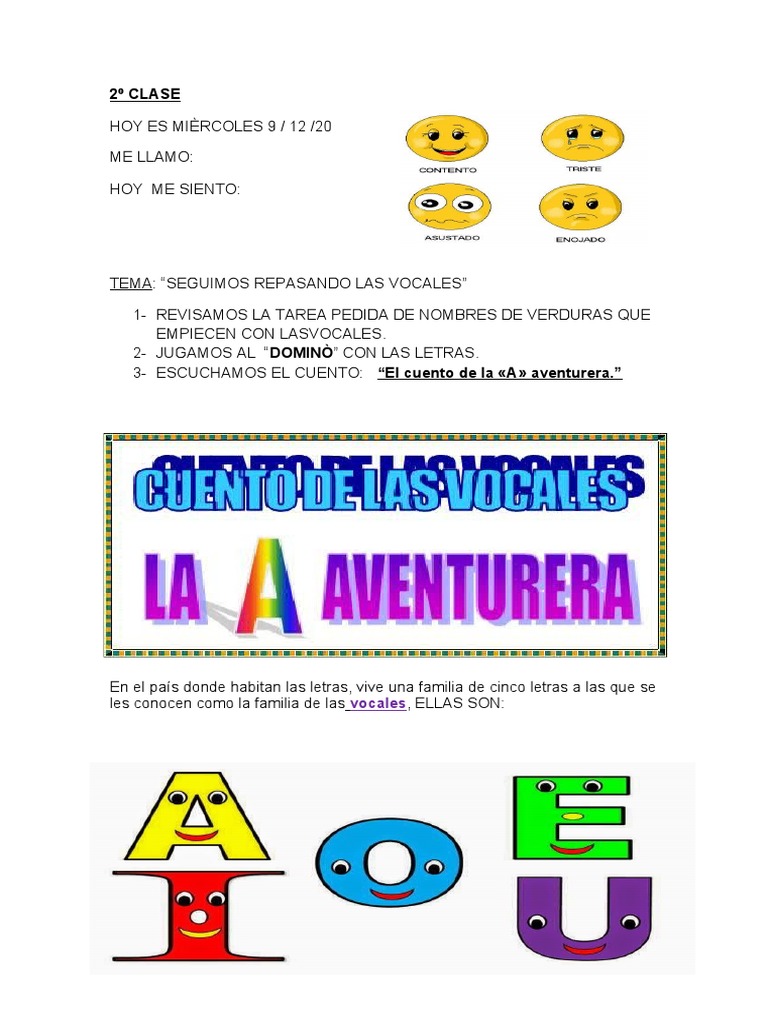 Actividades de Repaso de Vocales | PDF | Artes del Lenguaje y Comunicación