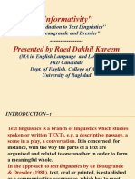 ''Informativity'': Presented by Raed Dakhil Kareem