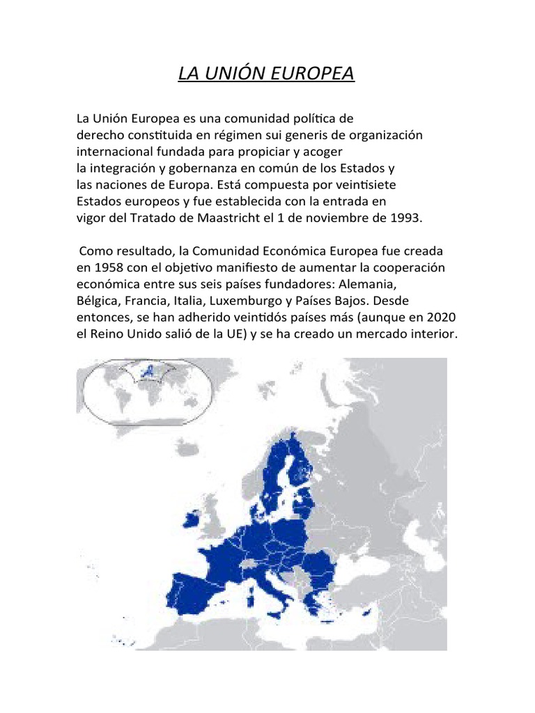 Historia y Estructura de la UE | PDF | Unión Europea | Política de la ...