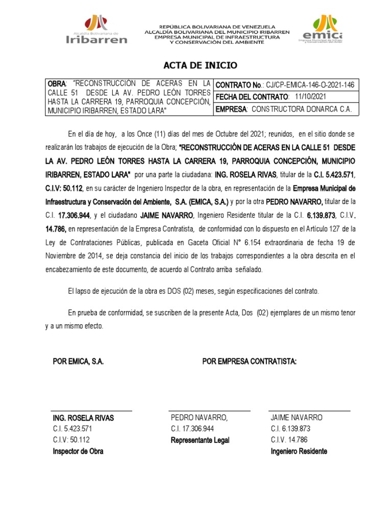 Acta de Inicio | PDF