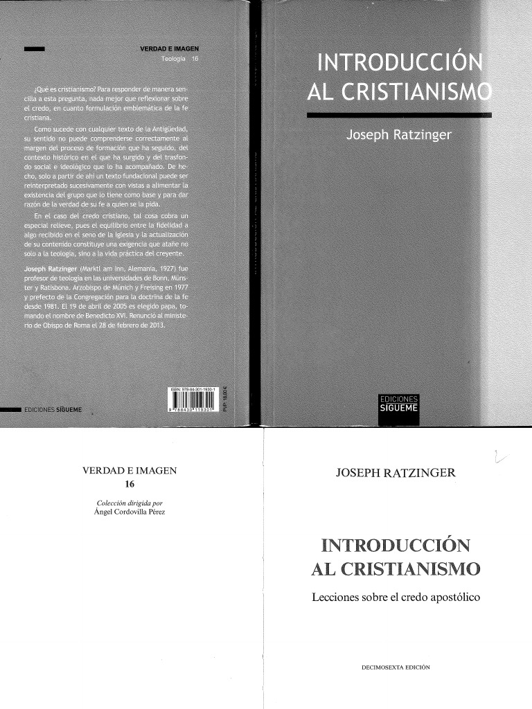 RatzingerIntroducción Al Cristianismo PDF