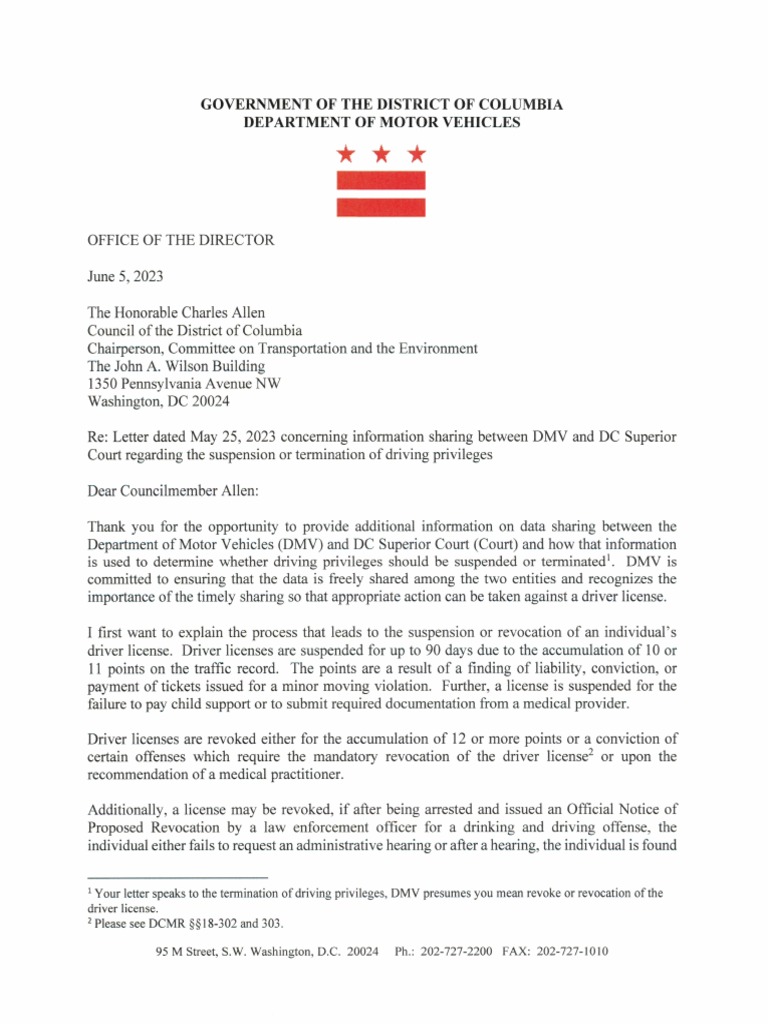 Response To 2023 05 24 Letter To DMV Re Superior Court Notice or Orders