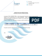 Certificado de Operatividad - Sistema de Aire Acondicionado 2022 - BESIFRAH