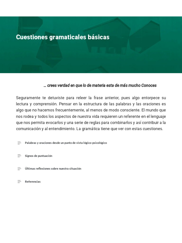 Módulo 1 Lectura 1 Gramática Aplicada Pdf Oración Lingüística