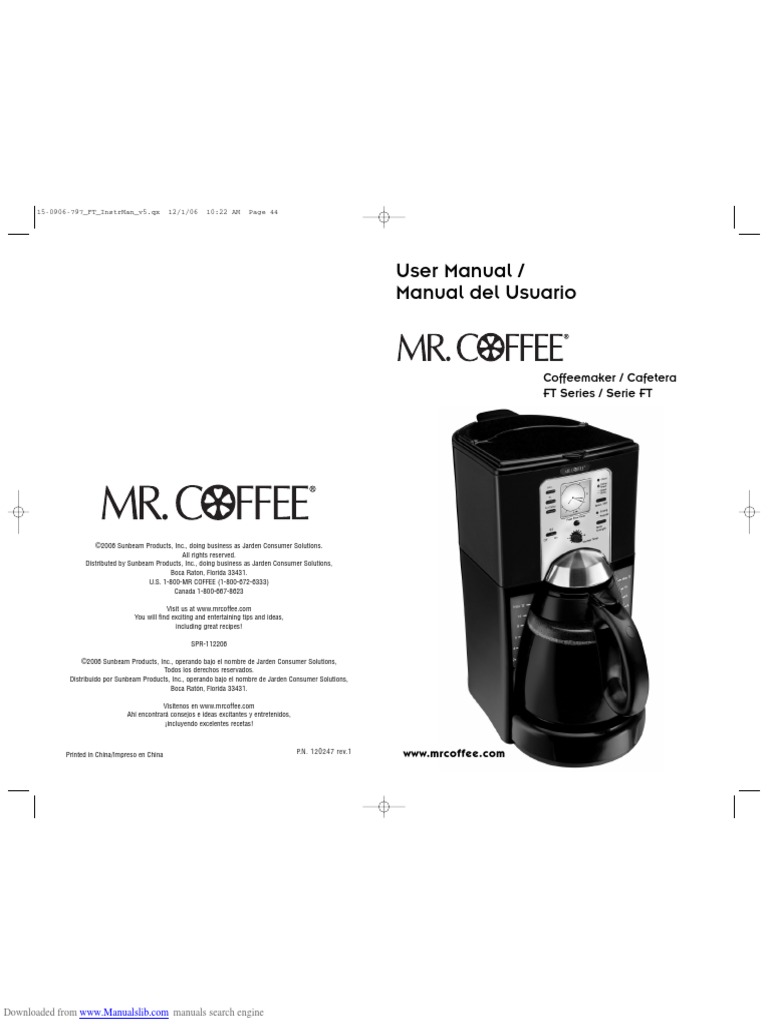 Mrcoffee FTX40 PDF