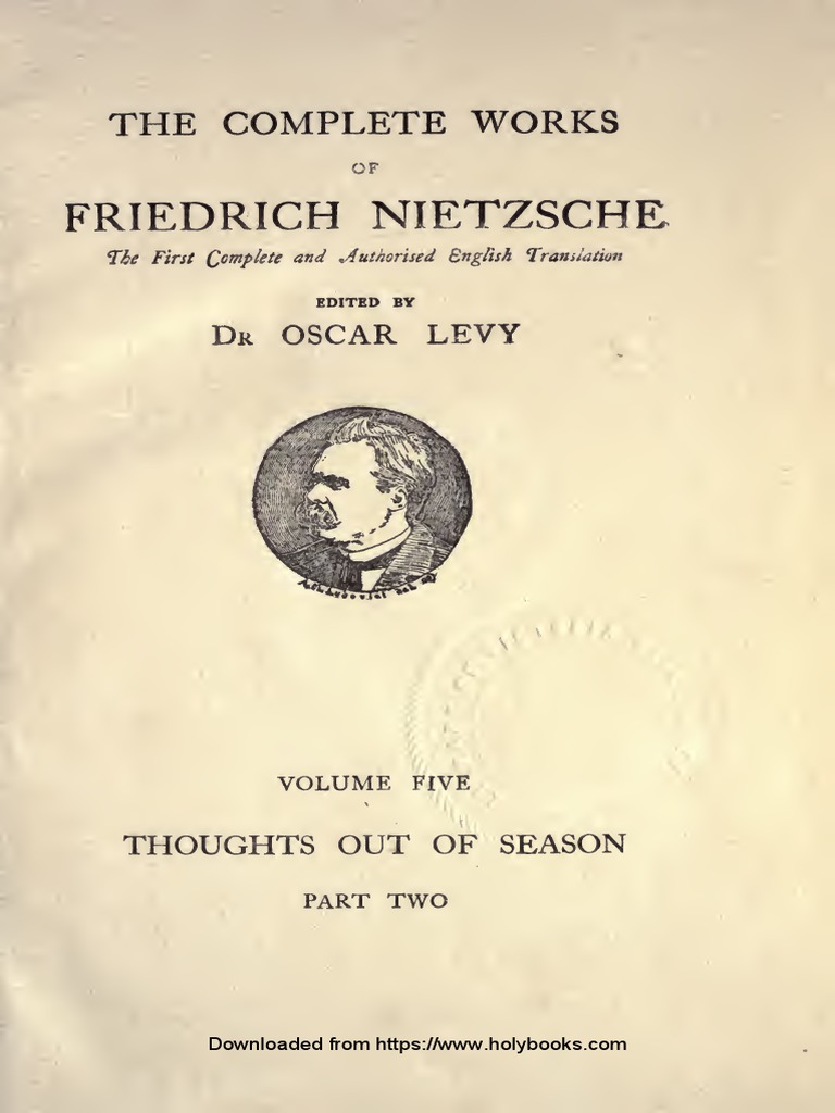 The Complete Works of Friedrich Nietzsche VOL V PDF