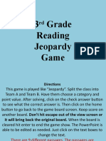 3rd Reading Jeopardy Game