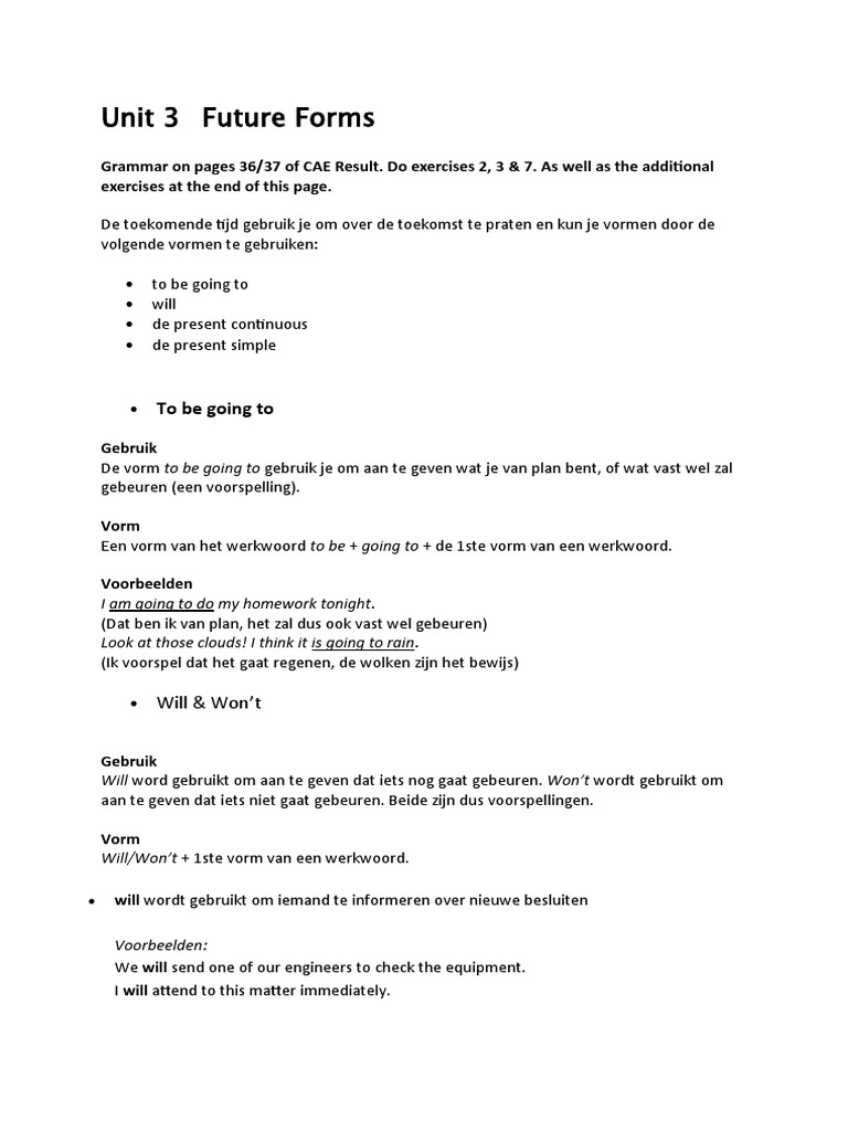 Unit 3 Future Forms | PDF