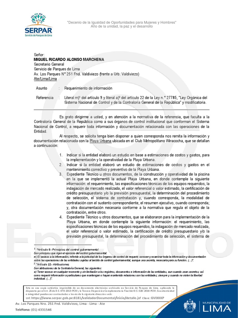 OCI de Serpar pide información sobre piscina-playa municipal