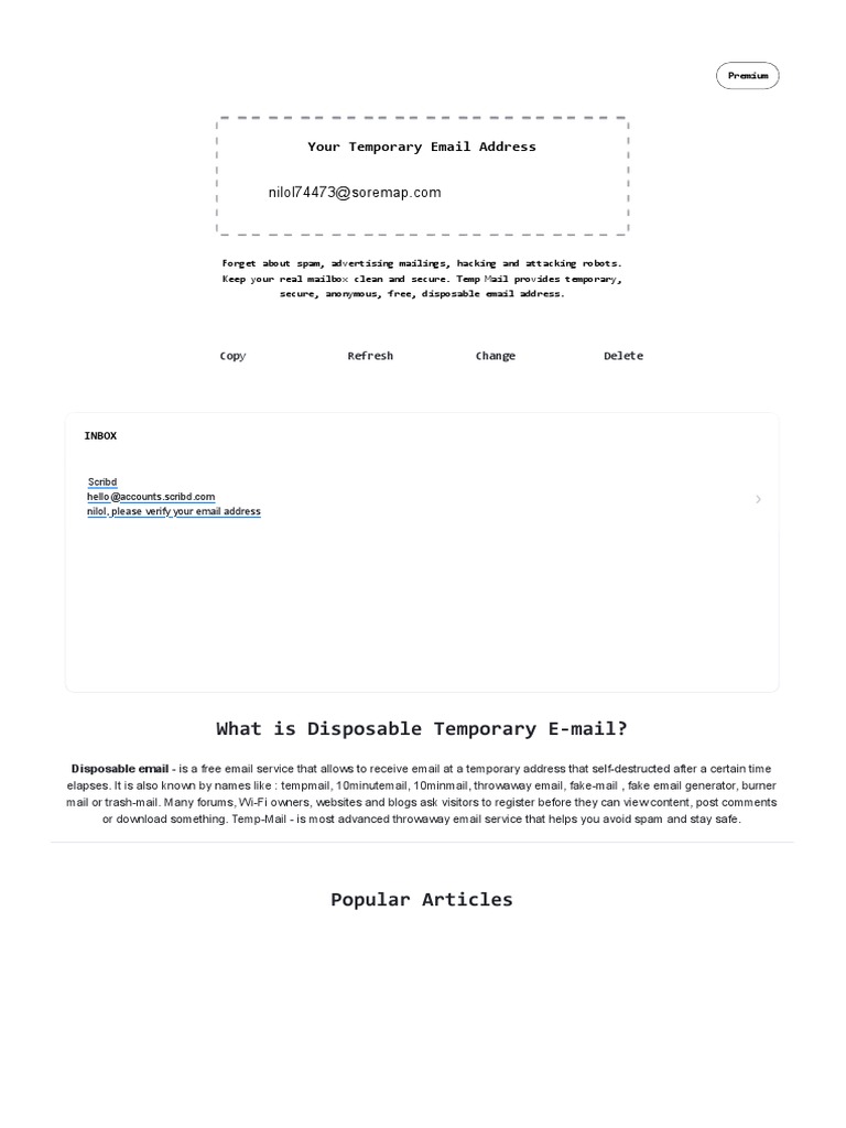 Temp Mail - Disposable Temporary Email | Download Free PDF | Software ...