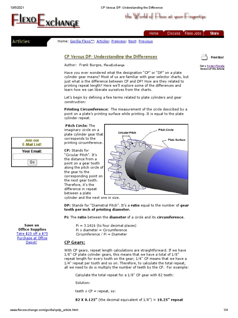 CP Versus DP - Understanding The Difference | PDF | Gear | Pi