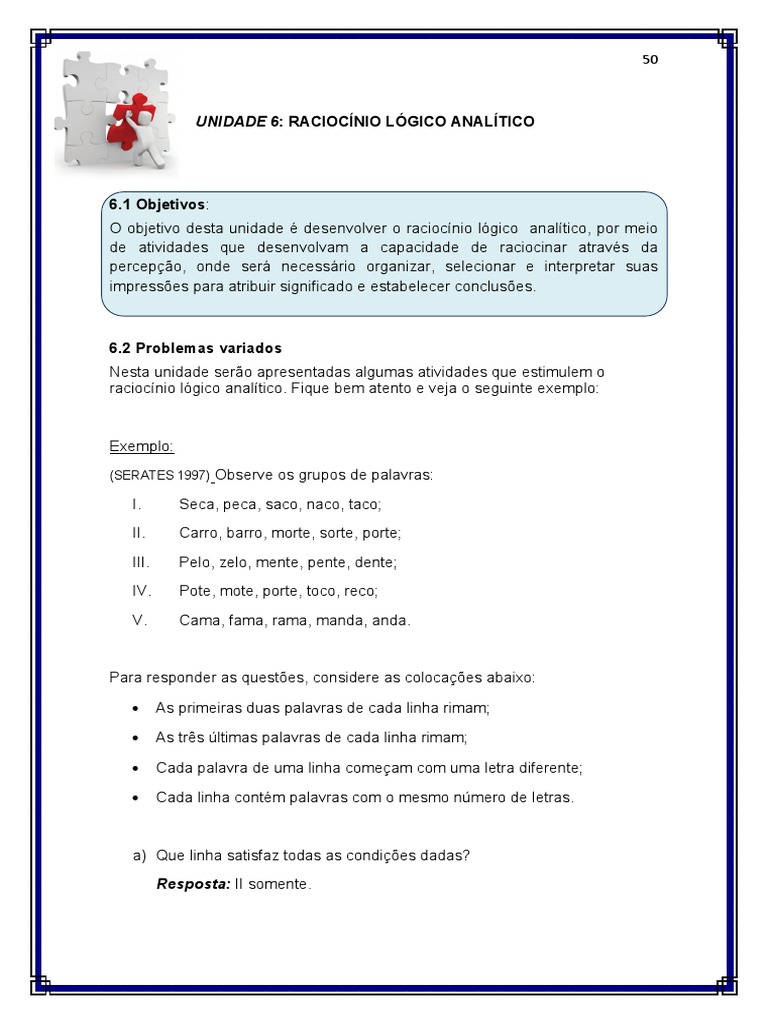 Atividades de Raciocínio Lógico Infantil | PDF | Lógica | Vermelho