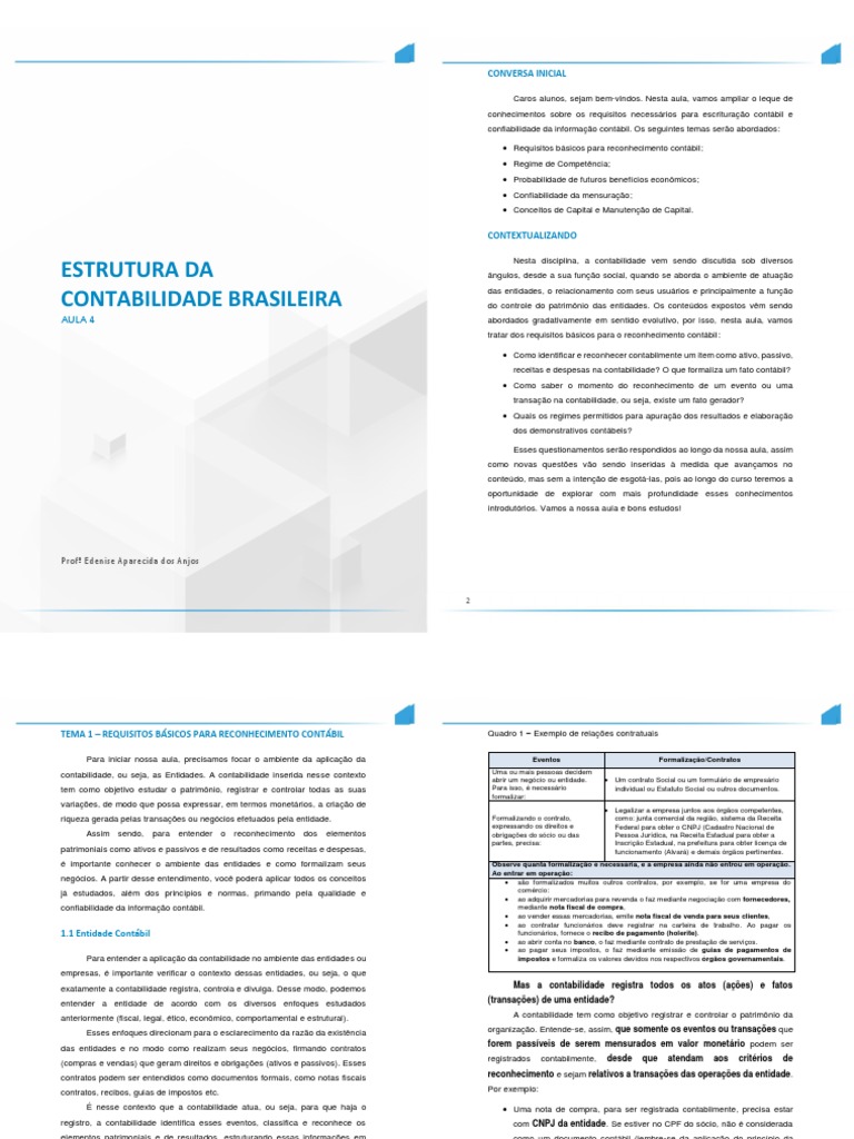 Requisitos da Contabilidade Brasileira | PDF | Contabilidade ...