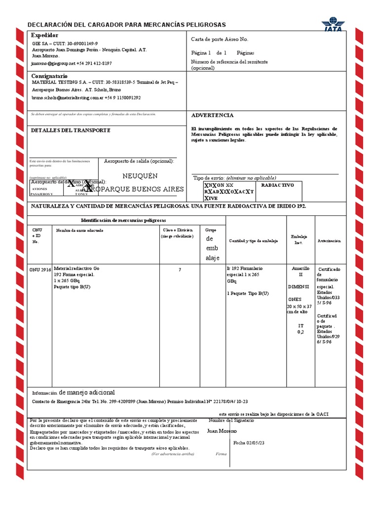Shipper en Español | Descargar gratis PDF | Aeropuerto | Aviación